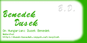benedek dusek business card